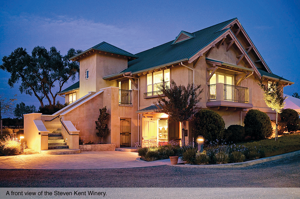 A front view of the Steven Kent Winery.