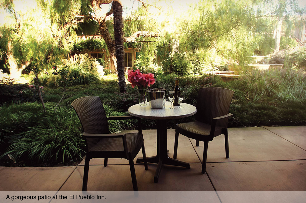 A gorgeous patio at the El Pueblo Inn.